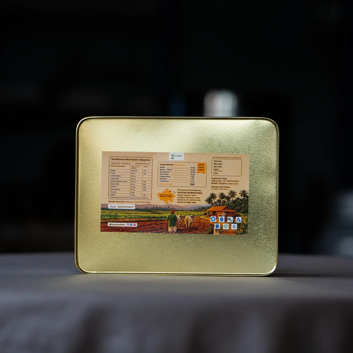 Besan Laddu 800 Gram Tin Box - 12 pcs