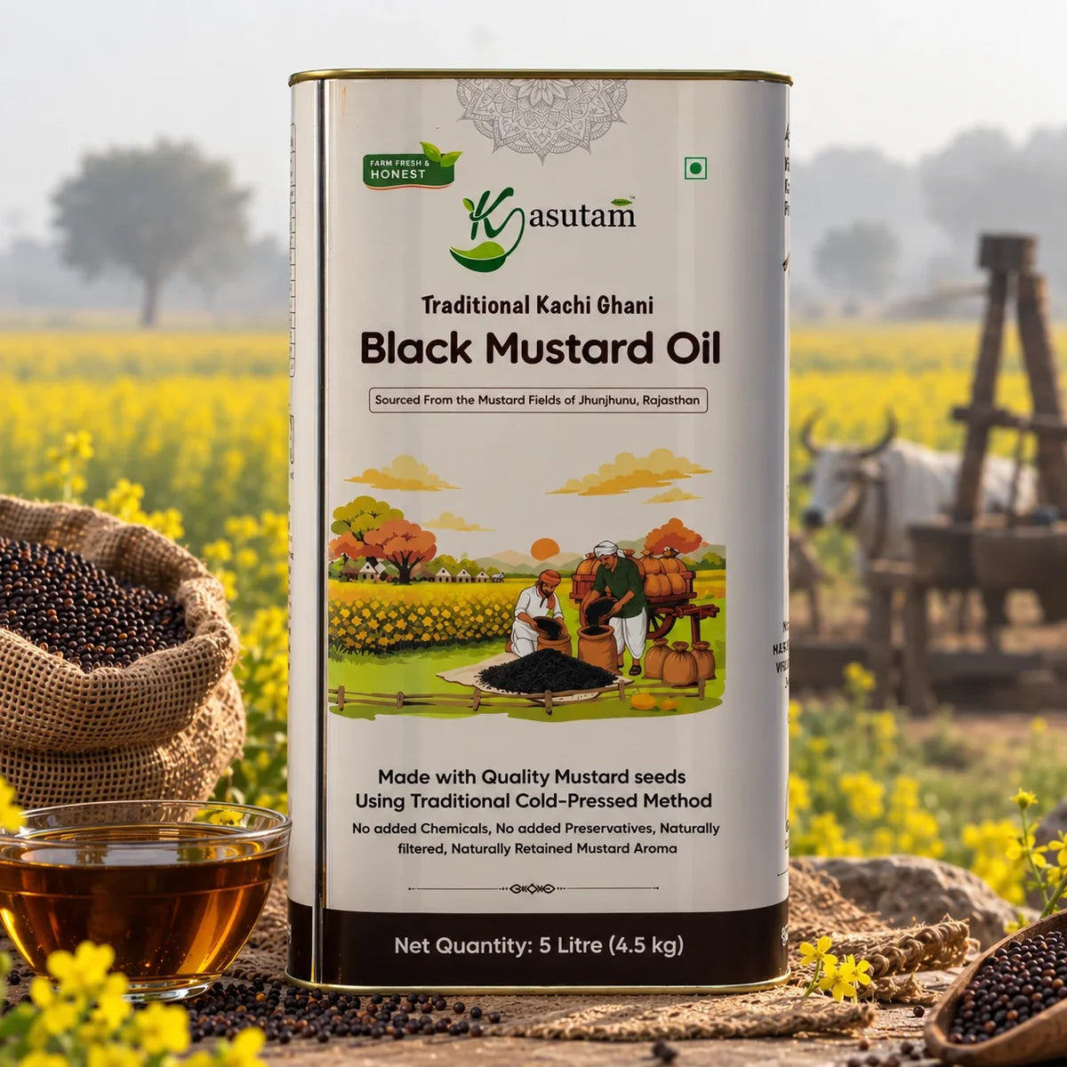Cold Pressed Black Mustard Oil 1 Liter